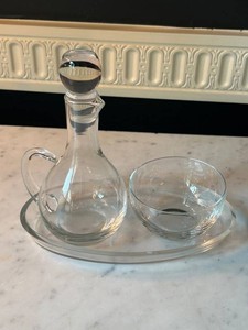 Glass Cruet Set With Tray & Bowl