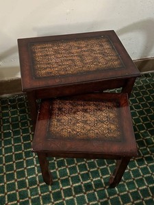 Pair of Nesting Tables With Decorative Inlay Tops