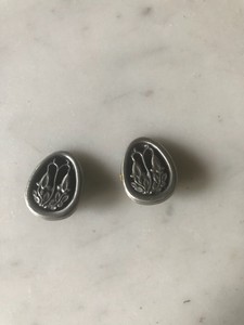 Vintage Carl Linnaeus, Swedish Botanist, Inspired Teardrop Clip On Earrings Art Nouveau Floral Design