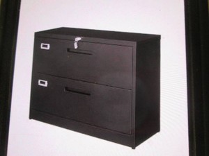 2 Drawer black metal lateral file c...