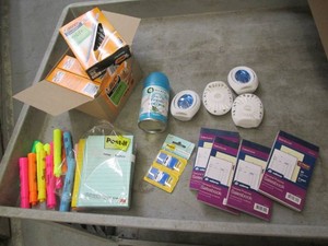 Pens, sales books, air freshners an...