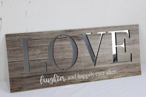 Wood LOVE Wall Sign Decor 19.5 X 7.5 in