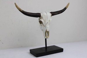 Three Hands Corp Longhorn Skull Decor on Stand