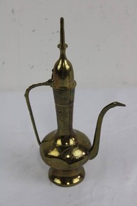 Brass Etched Coffee Pot With Long Spout 12 tall