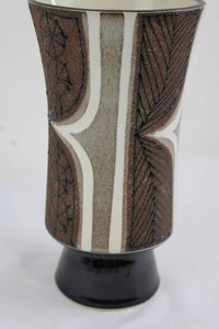 Ceramic Pedestal Vase 9 tall
