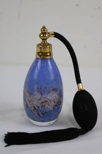 Golden Crown E&R Art Glass Perfume Bottle With Atomizer