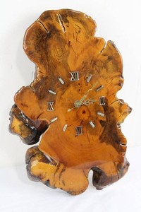 Live Edge Wood Slab Quartz Wall Clock