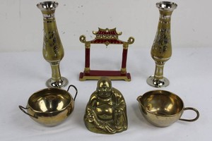 Asian Brass Decor Set (Lot of 6)