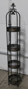 Ornate Metal 4-Tier Plant Stand 65 inches Tall