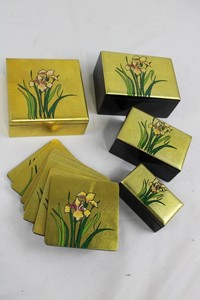 Japanese Lacquer Boxes & Coasters Mixed Lot