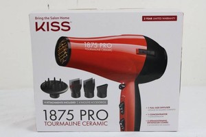 KISS 1875 Pro Tourmaline Ceramic Hair Dryer With Attachments
