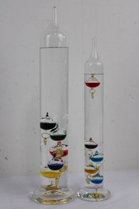 Glass Art Cylinder Decor (Lot of 2) 11 and 13 inches