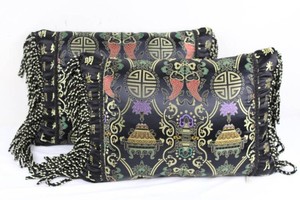 Embroidered Chinese Decorative Pillows (Lot of 2) 17 X 12 in