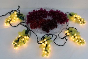 Grape String Lights With Glass Serving Platter (Lot of 5)