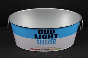 Bud Light Seltzer Metal Ice Bucket 14x7 inches