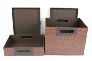 Decorative Storage Boxes With Lids 13 X 10 X 3 in & 13 X 10 X 10 in (Lot of 2)