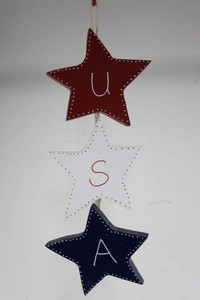 Patriotic USA Star Hanging Decor (Lot of 3)
