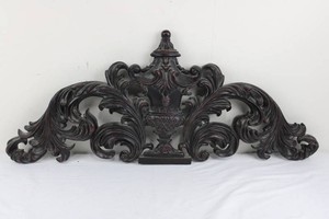 Ornate Wall Pediment Decor With Scrollwork 36 inch long x 15 inch tall