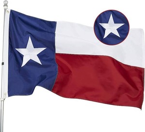 Homissor Texas Flag 2.5X4 TX State Flags - Embroidered Sewn Heavy Duty 210D Oxford Nylon Banner Vivid Color - Brass Grommets and 4 Stitch Hemming USA