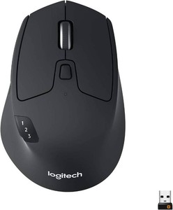 $45 Logitech M720 Triathlon Multi-Device Wireless Mouse, Bluetooth, USB Unifying Receiver, 1000 DPI, 6 Programmable Buttons, 2-Year Battery, Compatible with Laptop, PC, Mac, iPadOS - (missing receiver) Black