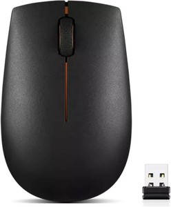 Lenovo 300 Wireless Mouse, Black, Computer Mouse for PC and Laptop with Windows, Ambidextrous Design, 2.4 GHz Nano USB Receiver, 12 Month Battery Life (missing receiver)