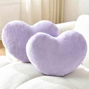 2PCS Throw Pillows Cute Room Decor Heart Pillow Home Decor Decorative Couch Pillows Bed Pillows Outdoor Pillows Valentine Gifts,Purple 913