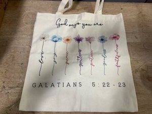 LKTEE Christian Tote Bag for Women, Jesus Loves You Beige Canvas Church Bag, Bible Verse Gift