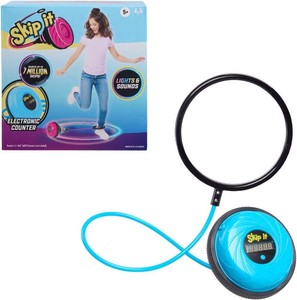 $21 Skip It Retro Outdoor Toy, Light Up Ball and Digital Counter, Blue, 31-inch Long, Screen Free Play
