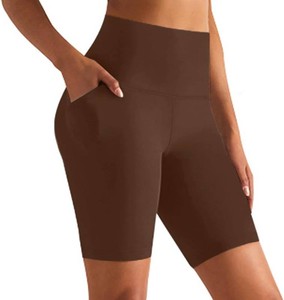 GROTEEN 8 Biker Shorts Women with Pockets - High Waisted Tummy Control Yoga Workout Running Gym Spandex Shorts Size xl