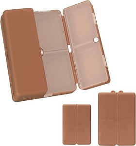 FYY 2 Pcs Daily Pill Organizer, 7 Compartments Portable Pill Case Travel Pill Organizer,Folding Design Pill Box for Purse Pocket to Hold Vitamins,Cod Liver Oil,Supplements and Medication-Brown
