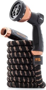 $40 Pocket Hose 25 FT Copper Bullet Expandable Garden Hose w10 Pattern Thumb Spray Nozzle AS SEEN ON TV 650psi 34 in Patented Lead-Free Ultra-Lightweight Solid Copper Anodized Aluminum