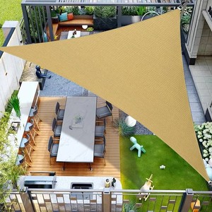 8 x 8 x 8 Sun Shade Sail Sand Curved Commercial Outdoor Shade Cover Sand Triangle Heavy Duty Permeable 185GSM Backyard Shade Cloth for Patio Garden