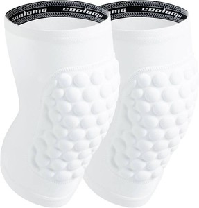 COOLOMG Basketball Knee Pad for Kids Youth Adult, Compression Anti-slip Knee Sleeve for Baseball Volleyball Football, Sports Knee Protector (1 Pair)