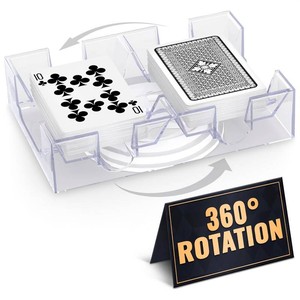 Playing Cards Holder Rotating 360    Compact Plastic Playing Card Tray for Easy Access 2 Decks with Smooth Rotation  Organizes Multiple Decks for Canasta, Poker & More, Durable with Smooth Rotation