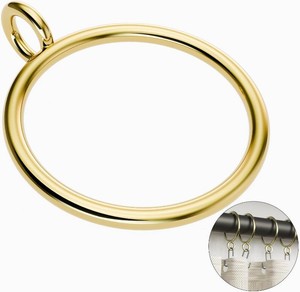 50 Packs Gold Metal Curtain Rings with Eyelets, 1.25 inch Inner Diameter Drapery Rings Apply for Curtain Rods(Fits Up to 1-Inch Rod)