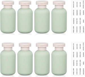 3.4 oz Plastic Small Travel Shampoo Bottles, Refillable Flip Cap Squeeze Bottles for Toiletries, Leakage-proof Travel Shampoo and Conditioner Container (8 pack)