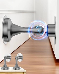 Door Stoppers Magnetic Door Catch, Stainless Steel Magnetic Door Stop 2 Pack, Double-Sided Adhesive Tape, No Drilling, Screws for Stronger Mount, Holder Your Door Open for Wide Doors