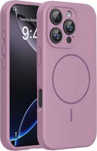 $21 Miracase Magnetic for iPhone 16 Pro Case, Soft Anti-Scratch Microfiber Lining, Compatible with MagSafe, Liquid Silicone Case Shockproof Drop Protection Phone Case for 16 Pro,Blackcurrant