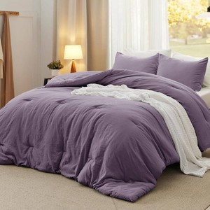 $50 Bedsure King Comforter Set, Grayish Purple Soft Prewashed Bedding for All Seasons, 3 Pieces GentleSoft  Bed Set, 1 Lightweight Comforter (104x90) and 2 Pillowcases (20x36)