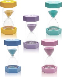 5 Pcs Marcaron Colorful Hourglass, Sand Timers, Acrylic Hourglass Timer, 35102030 Minutes Sandglass for Classroom, Home, Kitchen, Office Decoration