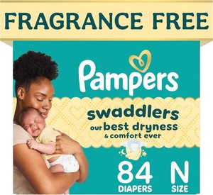 $25 Pampers Swaddlers Newborn Diapers, Size Newborn (10 lbs), 84 Count, Fragrance Free, Hypoallergenic, Absorbent, Pediatrician Recommended, Skin Safe
