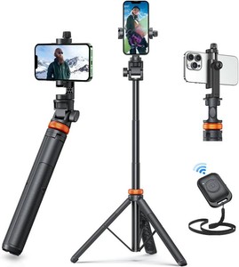 $24 EUCOS 62 Phone Tripod, Tripod for iPhone & Selfie Stick with Remote, Extendable Cell Phone Stand & Ultimate Phone Holder, Solidest Phone Stand Compatible with iPhoneAndroid