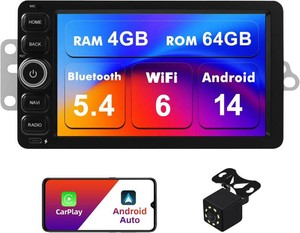 $156 464G Android 14 Double Din Car Stereo for Chevrolet Silverado Impala Tahoe GMC Sierra Yukon Hummer H2 with 7 Inch IPS Touchscreen Radio Built-in Wireless CarplayAndroid AutoBluetoothFMAUXSWC