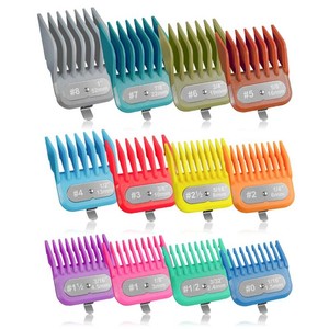 Clipper Guards Set Compatible with Andis Master, Oster Fast Feed, Andis AAC-1, LCL, ML, PM-1, PM-2, RS-1, US-1, Size #0 to #8 (Length 116 to 1)