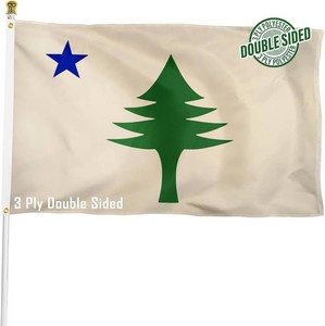 $22 XIFAN Double Sided Original Maine 1901-1909 State Flag 3x5 ft, Heavy Duty 3 Ply Durable Polyester, ME Flag with Vibrant Print4 Rows HemmingBrass Grommets for Indoor Outdoor Decor