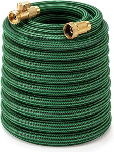 $59 NON-EXPANDABLE Garden Hose 75 ft, Heavy Duty Flexible Water Hose, Kink Resistant Lightweight Hybrid Hose with Durable Fabric Skin, Leakproof Hose Male to Female Fittings