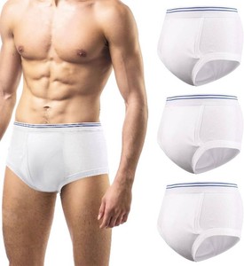 $46 Carer Mens Washable Incontinence Underwear M65, 3-Pack, White, Medium  150ml Moderate Absorbency, 4-Layer Leak Protection, Machine Washable & Reusable, Discreet, Cotton Brief, Front Fly Opening
