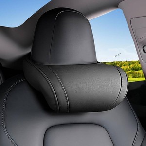 $21 Car Neck Pillow for Tesla Model Y3SXCybertruck Memory Foam Headrest Pillow Ergonomic Design Neck Support Seat Headrest Softness Comfortable Car Pillow (Black, 1 Pack)