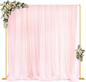 $90 Fomcet 10FT x 10FT Backdrop Stand Heavy Duty with Base, Gold Portable Adjustable Pipe and Drape Kit, Square Metal Arch Party Frame for Wedding Birthday Parties Banquet Decorations