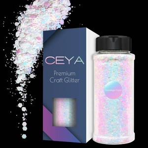 Ceya Chameleon Chunky Glitter, 3.5oz 100g Flamingo Opal Color Shift Craft Glitter Powder Color Changing Iridescent Flake Sequin for Epoxy Resin, Nail, Tumbler, Phone Case, Party Decor, Jewelry Making